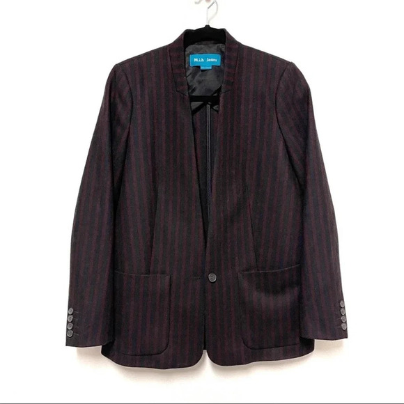 M.i.h. Jeans Jackson Blazer - Navy Wool Striped Blazer - Prep Menswear Anthro - Picture 2 of 10